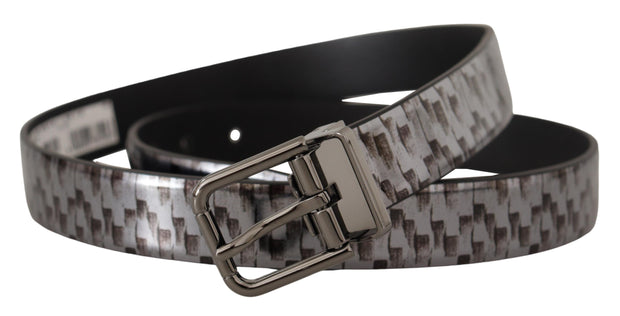 Sleek Italian Leather Belt in Sophisticated Gray Dolce & Gabbana