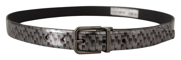 Sleek Italian Leather Belt in Sophisticated Gray Dolce & Gabbana