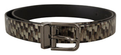 Elegant Leather Silver Buckle Belt Dolce & Gabbana