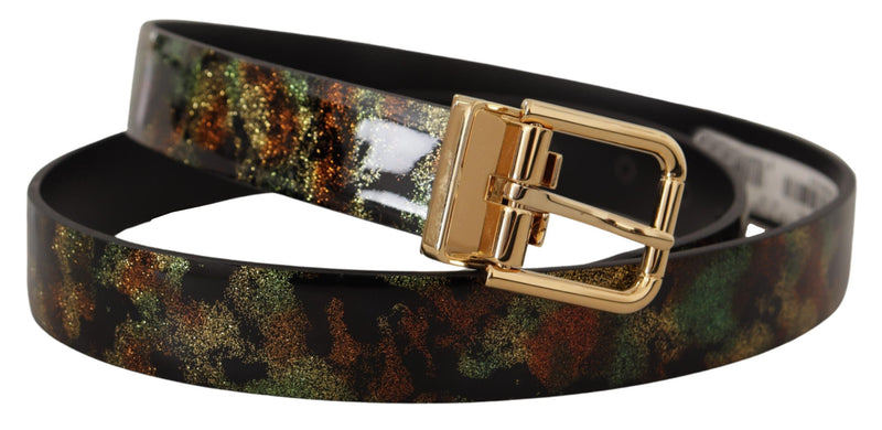 Elegant Leather Belt with Bronze Buckle Dolce & Gabbana