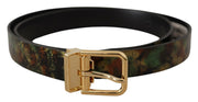 Elegant Leather Belt with Bronze Buckle Dolce & Gabbana