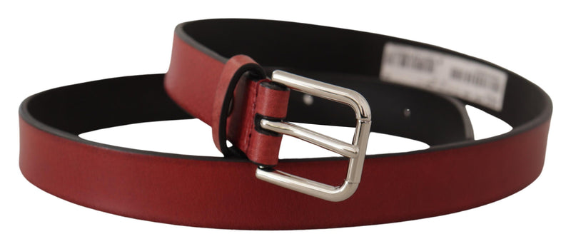 Elegant Maroon Italian Leather Belt Dolce & Gabbana