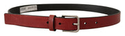 Elegant Maroon Italian Leather Belt Dolce & Gabbana