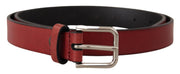 Elegant Maroon Italian Leather Belt Dolce & Gabbana