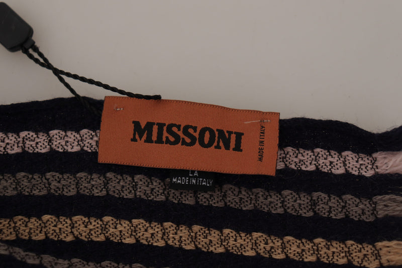 Authentic Multicolor Wool Mens Scarf Missoni