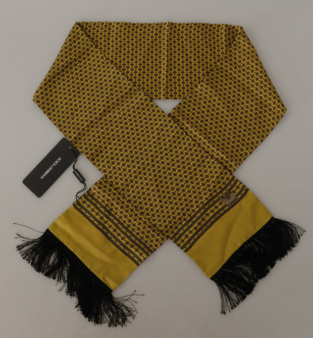 Elegant Yellow Silk Men's Scarf Dolce & Gabbana