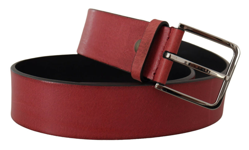 Elegant Grosgrain Leather Belt with Silver Buckle Dolce & Gabbana