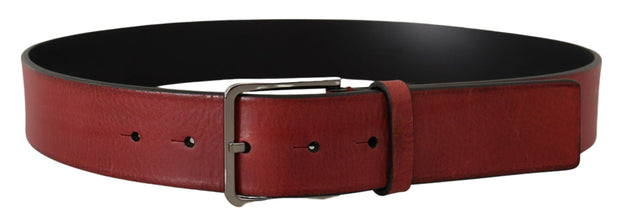 Elegant Grosgrain Leather Belt with Silver Buckle Dolce & Gabbana