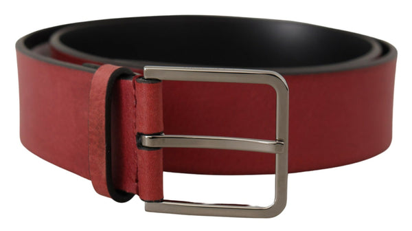 Elegant Grosgrain Leather Belt with Silver Buckle Dolce & Gabbana