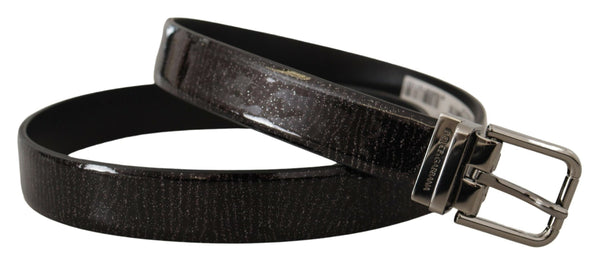 Elegant Black Leather Belt with Silver Buckle Dolce & Gabbana