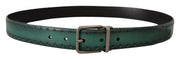 Elegant Leather Belt with Silver Tone Buckle Dolce & Gabbana