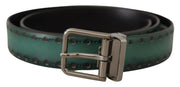 Elegant Leather Belt with Silver Tone Buckle Dolce & Gabbana