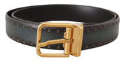 Emerald Elegance Leather Belt Dolce & Gabbana