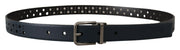 Elegant Navy Blue Leather Belt Dolce & Gabbana