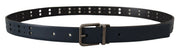 Elegant Blue Leather Belt with Metal Buckle Dolce & Gabbana