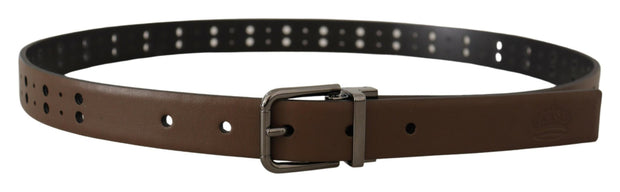 Elegant Leather Belt with Metal Buckle Dolce & Gabbana