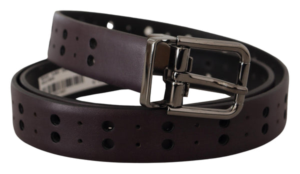 Burgundy Elegance Leather Belt Dolce & Gabbana