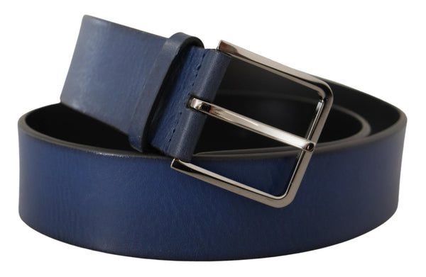 Elegant Italian Leather Belt in Blue Dolce & Gabbana