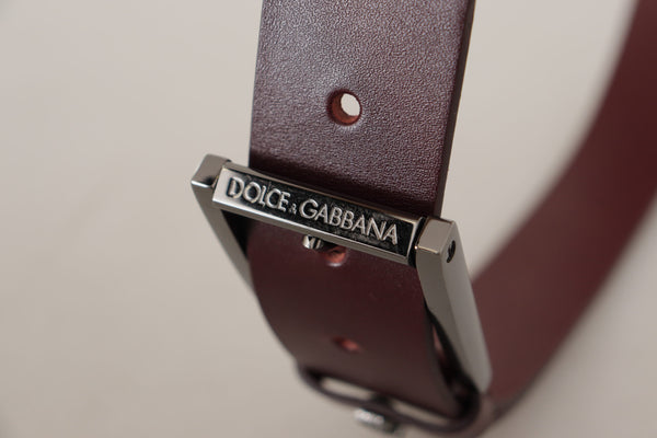 Elegant Brown Leather Designer Belt Dolce & Gabbana