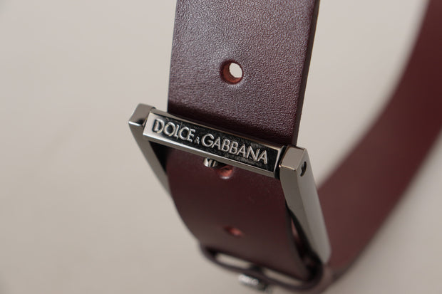 Elegant Brown Leather Designer Belt Dolce & Gabbana