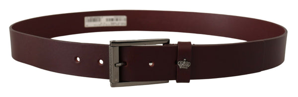 Elegant Brown Leather Designer Belt Dolce & Gabbana