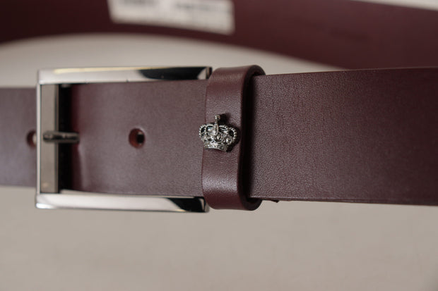 Elegant Brown Leather Designer Belt Dolce & Gabbana