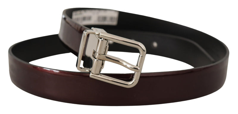 Elegant Dark Brown Patent Leather Belt Dolce & Gabbana