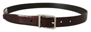 Elegant Dark Brown Patent Leather Belt Dolce & Gabbana