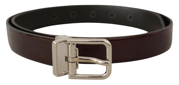 Elegant Dark Brown Patent Leather Belt Dolce & Gabbana