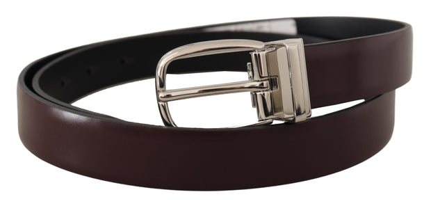 Elegant Leather Belt with Silver Metal Buckle Dolce & Gabbana