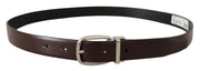 Elegant Leather Belt with Silver Metal Buckle Dolce & Gabbana