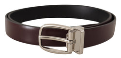 Elegant Leather Belt with Silver Metal Buckle Dolce & Gabbana