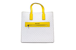 Kenly Large Signature Citrus PVC North South Tote Computer Handbag Michael Kors