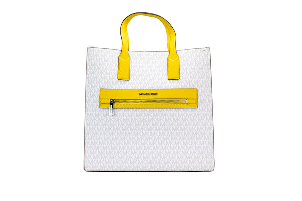 Kenly Large Signature Citrus PVC North South Tote Computer Handbag Michael Kors