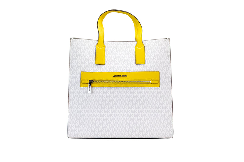 Kenly Large Signature Citrus PVC North South Tote Computer Handbag Michael Kors