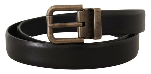 Elegant Black Calf Leather Belt Dolce & Gabbana