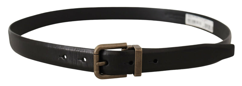 Elegant Black Calf Leather Belt Dolce & Gabbana