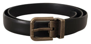 Elegant Black Calf Leather Belt Dolce & Gabbana