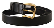 Elegant Leather Belt with Metal Buckle Dolce & Gabbana