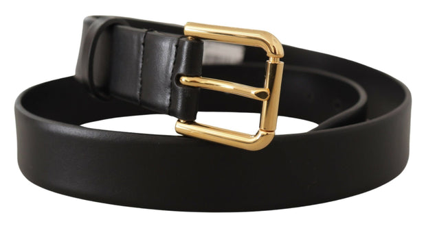 Elegant Leather Belt with Metal Buckle Dolce & Gabbana