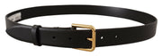 Elegant Leather Belt with Metal Buckle Dolce & Gabbana