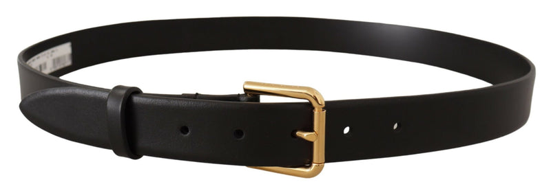 Elegant Leather Belt with Metal Buckle Dolce & Gabbana