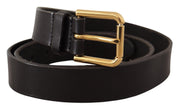 Elegant Leather Belt with Metal Buckle Dolce & Gabbana