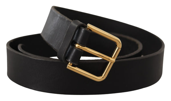 Elegant Leather Belt with Metal Buckle Dolce & Gabbana