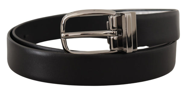 Elegant Leather Belt with Metal Buckle Dolce & Gabbana