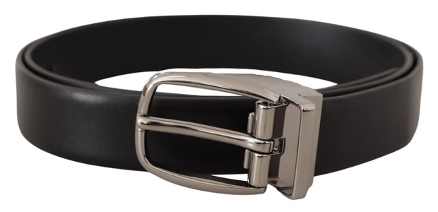 Elegant Leather Belt with Metal Buckle Dolce & Gabbana