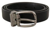 Elegant Black Leather Designer Belt Dolce & Gabbana