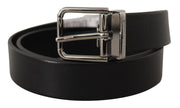 Elegant Black Leather Belt Dolce & Gabbana