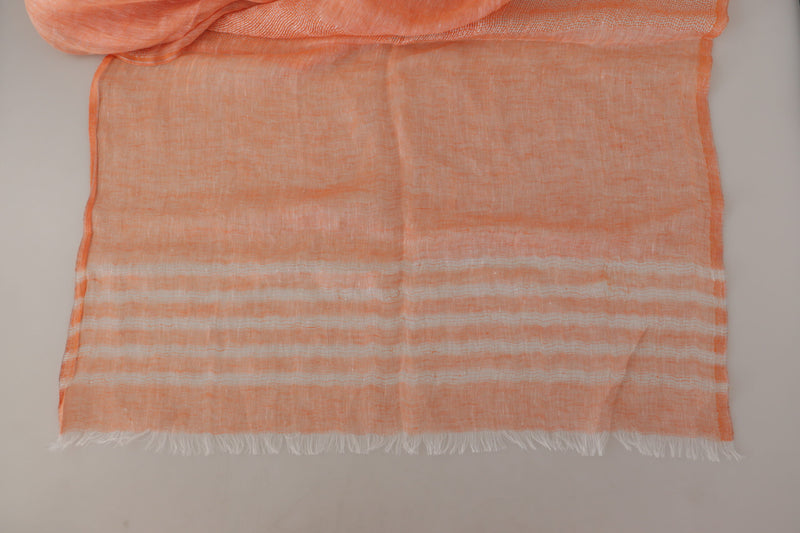 Elegant Orange Linen Shawl Wrap Scarf Malo