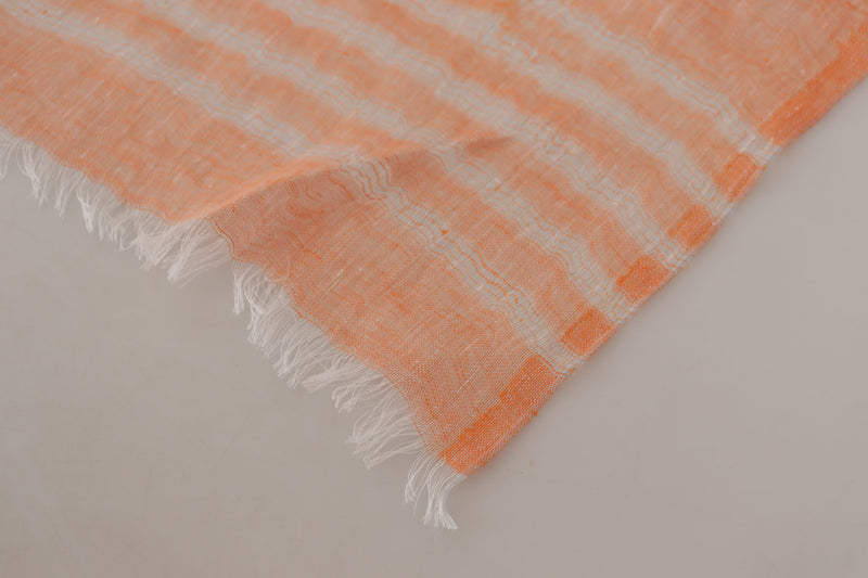 Elegant Orange Linen Shawl Wrap Scarf Malo